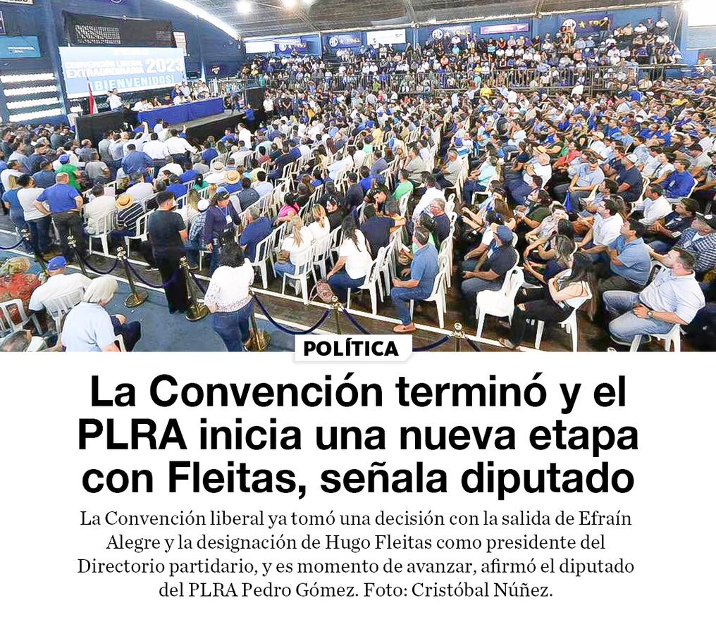 La Convención terminó y el PLRA inicia una nueva etapa con Fleitas, señala diputado