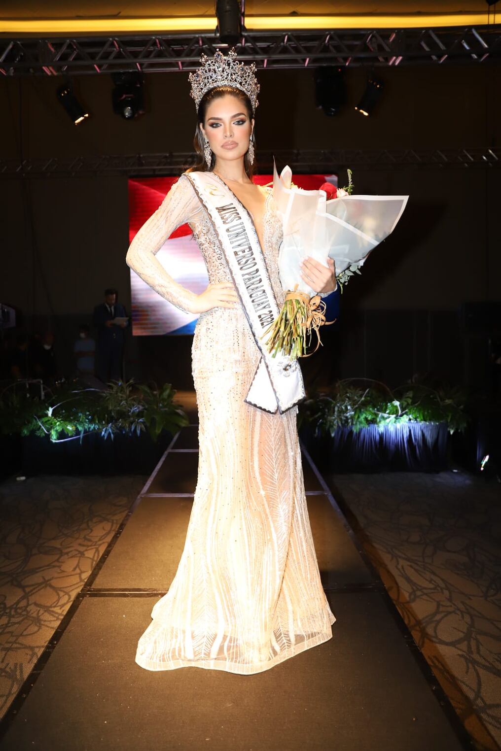 La actual miss Universo Paraguay, Nadia Ferreira, para Miss Universo 2021. Foto: Jorge Jara. 