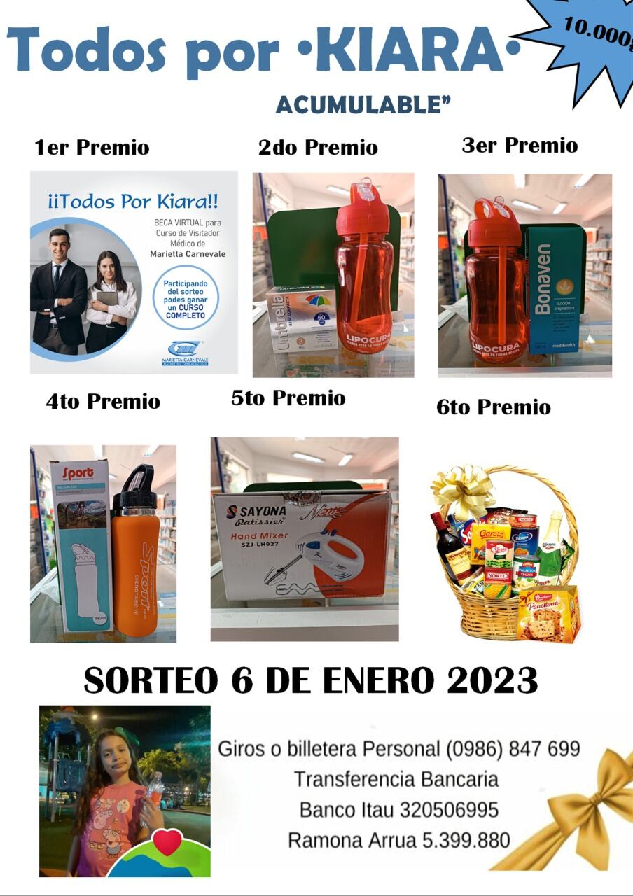 Organizan una rifa solidaria. Foto: Gentileza.