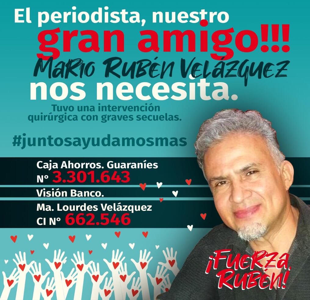 El trabajador de prensa, que forma parte del equipo impreso del diario La Nación, tuvo una intervención quirúrgica con graves secuelas. Foto: Gentileza.