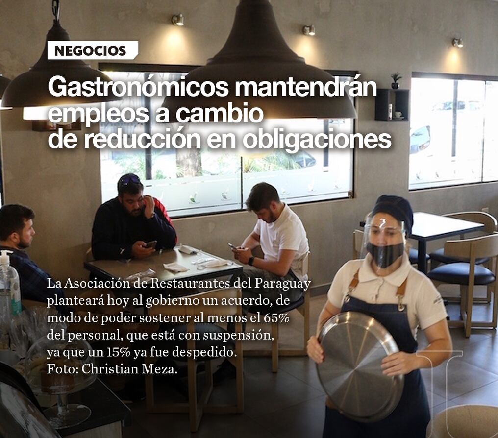 Gastronómicos mantendrán empleos a cambio de reducción en obligaciones