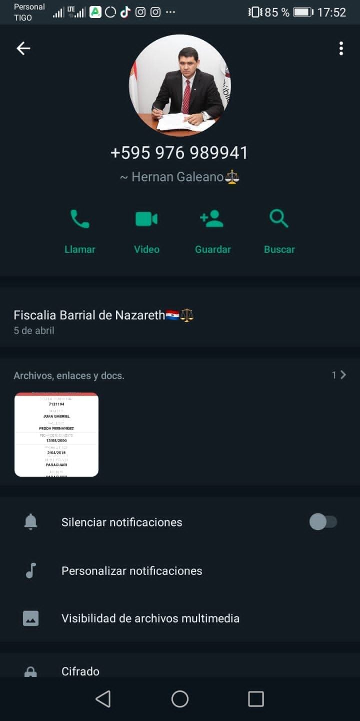 El agente fiscal señaló que usan su fotografía para chantajear a los incautos; por su parte, el mismo realizó la denuncia correspondiente para dar con los responsables. Foto: Captura de pantalla.