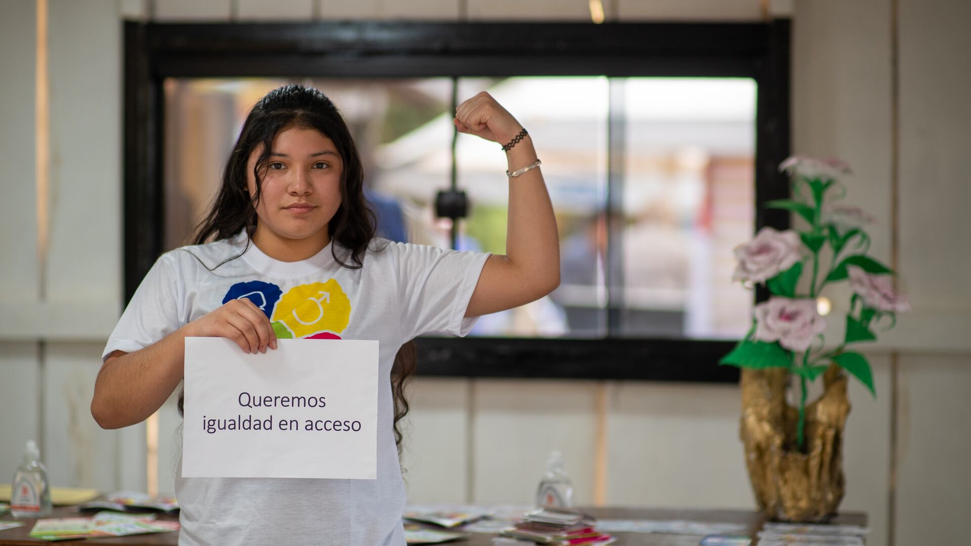 En Paraguay, en esta fecha consagrada por la ONU, niñas representantes de varios sectores y comunidades asumen un espacio de poder como símbolo de la igualdad de acceso. Foto: Gentileza.