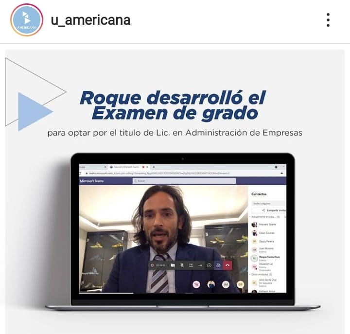 Defensa de tesis de Roque Santacruz. Foto: Instagram.