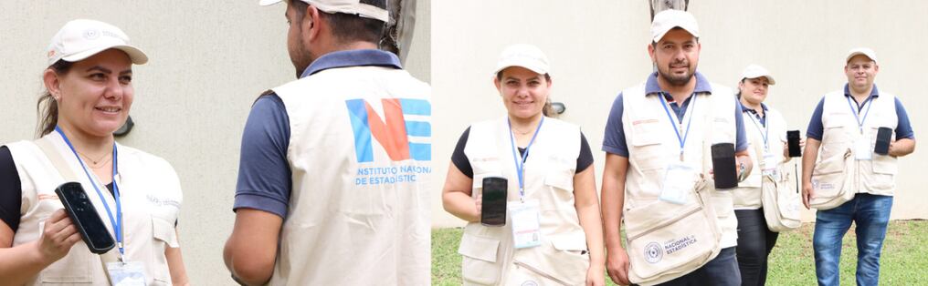 Los funcionarios del INE que trabajan en el operativo poseen una credencial, visten chalecos y kepis color beige con el logo de la institución. Foto: Gentileza.