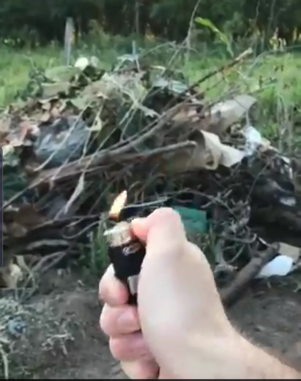 Las personas que habrían iniciado la quema de basura divulgaron el video en la red social TikTok. Foto: Captura de pantalla.