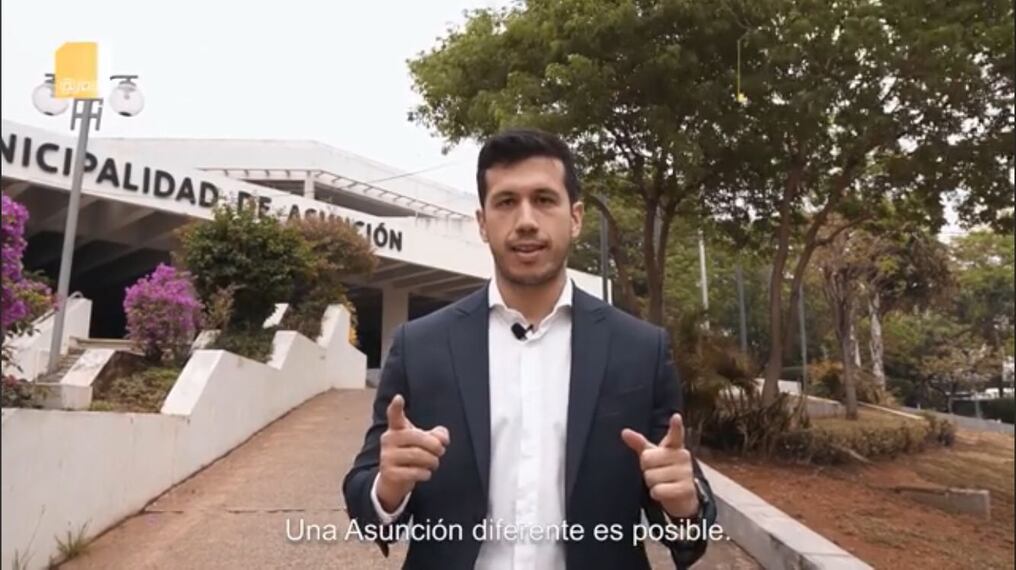 “Una Asunción diferente es posible", sostiene el joven candidato a concejal. Foto: Captura de pantalla.