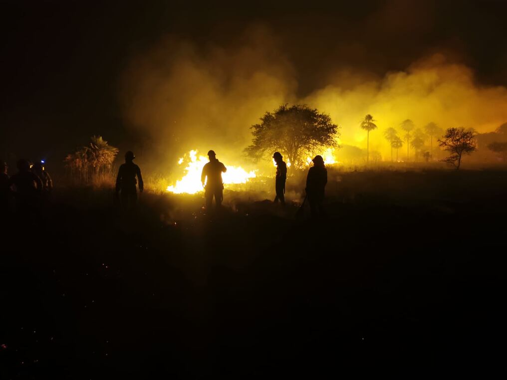 Reportan que fueron consumidas 500 hectáreas en dos estancias afectadas y se desconoce, hasta el momento, el origen del incendio. Foto: Gentileza.