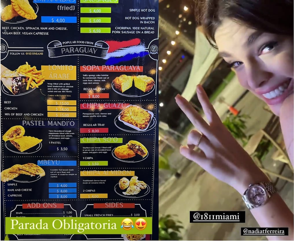 Nadia Ferreira dijo que iba por el lomito árabe. Foto: Gentileza.