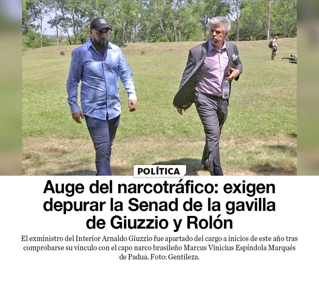 Auge del narcotráfico: exigen depurar la Senad de la gavilla de Giuzzio y Rolón 