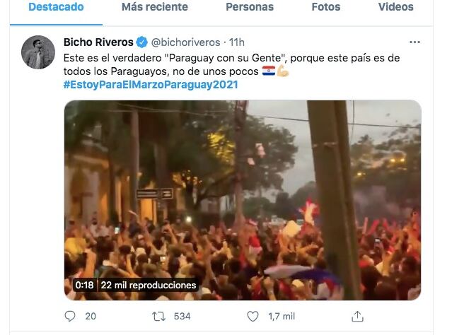 El tuit de Bicho Riveros que desató la crítica de los internautas. Foto: Captura de pantalla. 