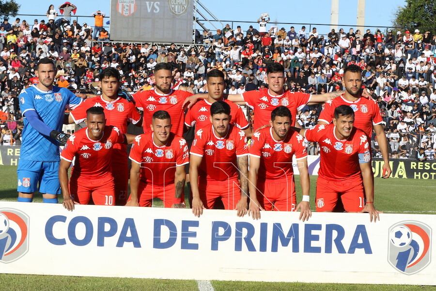 El equipo de General Caballero que jugó en Mallorquín frente a Olimpia.FOTO:ROBERTO ZARZA