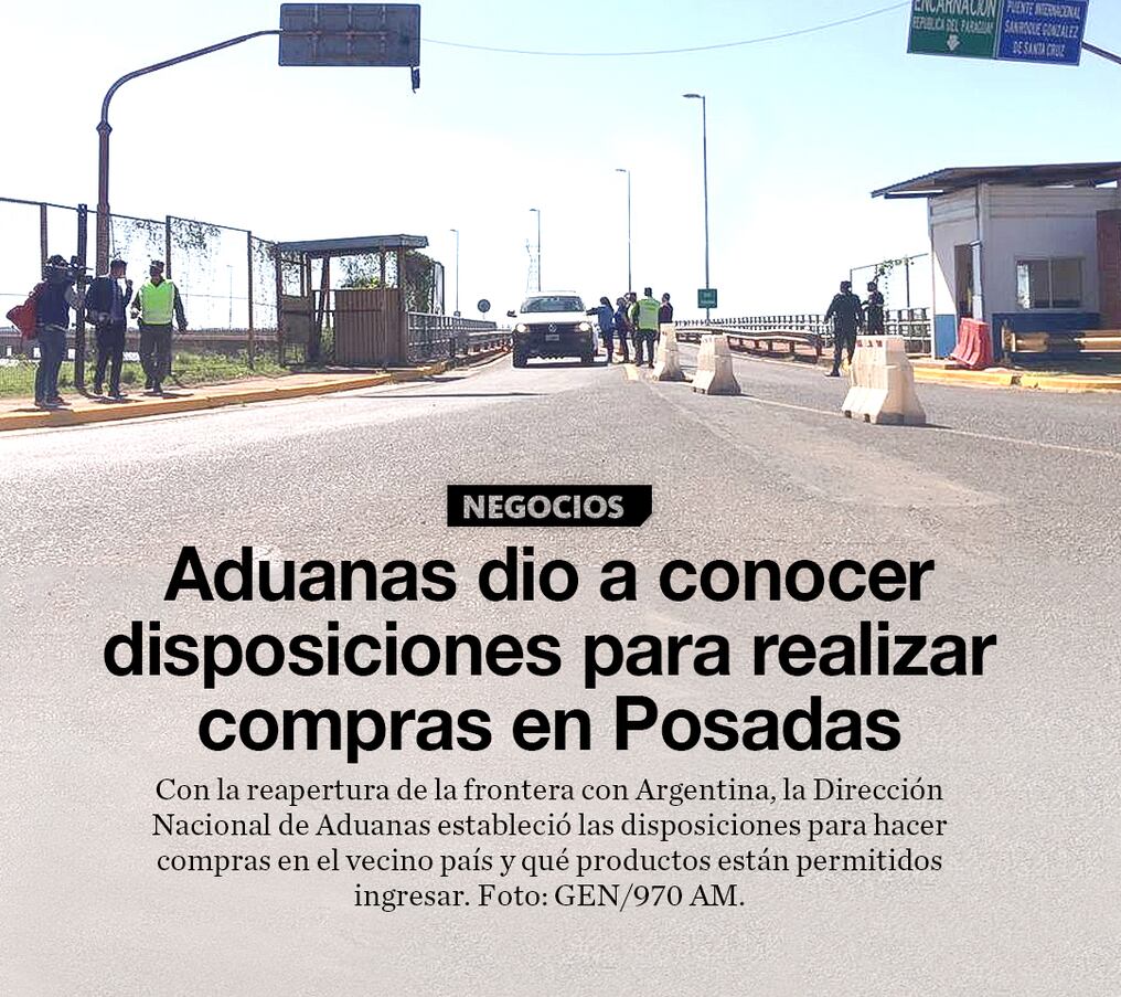Aduanas dio a conocer disposiciones para realizar compras en Posadas