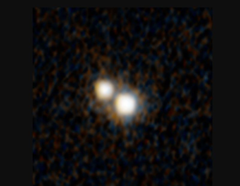 Una foto del Hubble de un par de cuásares que existían cuando el universo tenía apenas 3.000 millones de años. Foto: Europa Press.