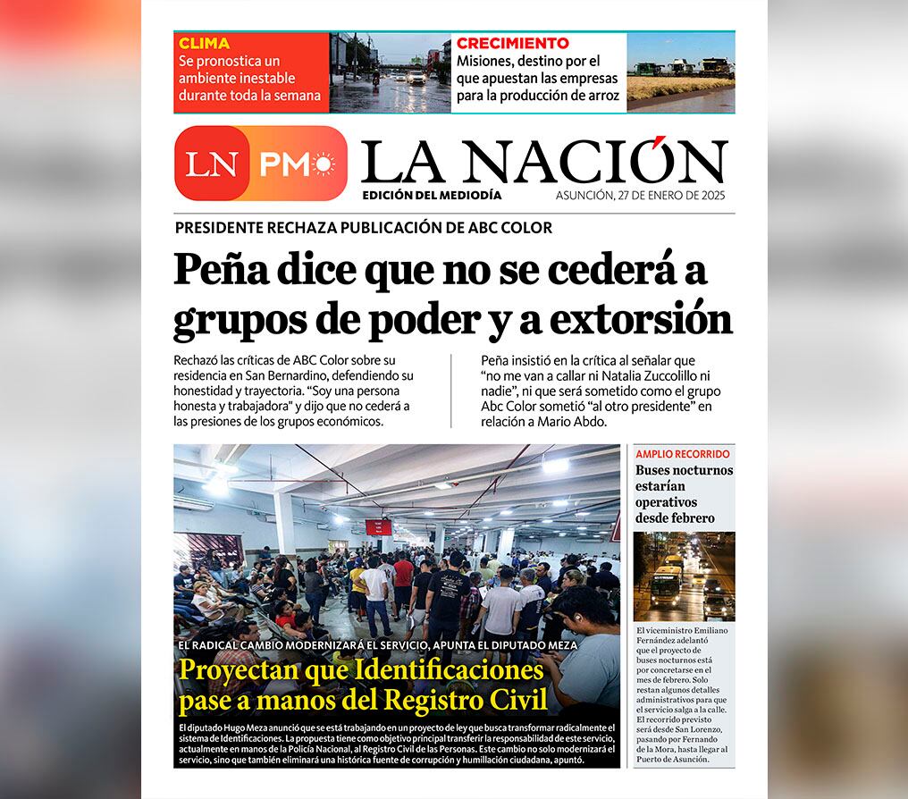 LN PM: edición del 27 de enero