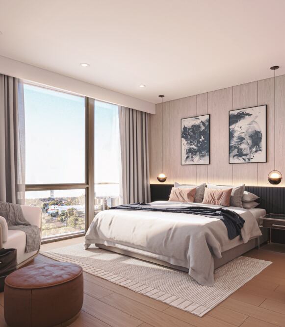 Casa M ofrece 18 departamentos de dos y tres habitaciones, y dos exclusivos penthouses. Foto: Gentileza.