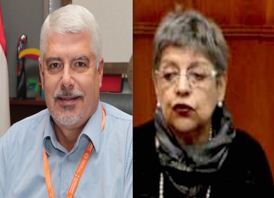 Arnoldo Wiens, ministro del MOPC y Josefina Romero, jefa de Gabi­nete del MOPC.
