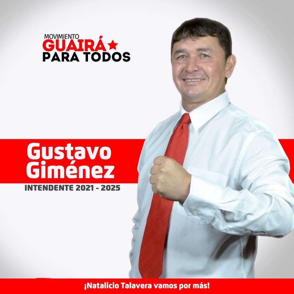 Se trata de Gustavo Giménez Silvero, quien se lanza para el periodo del 2021-2025 por el movimiento Guairá Para Todos, de la mano del senador Rodolfo Friedmann y el diputado Éver Noguera. Foto: Redes sociales.