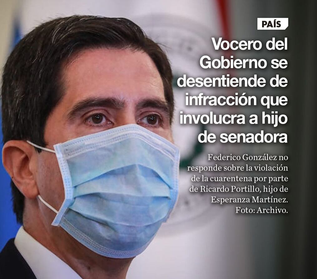 Vocero del Gobierno se desentiende de infracción que involucra a hijo de senadora