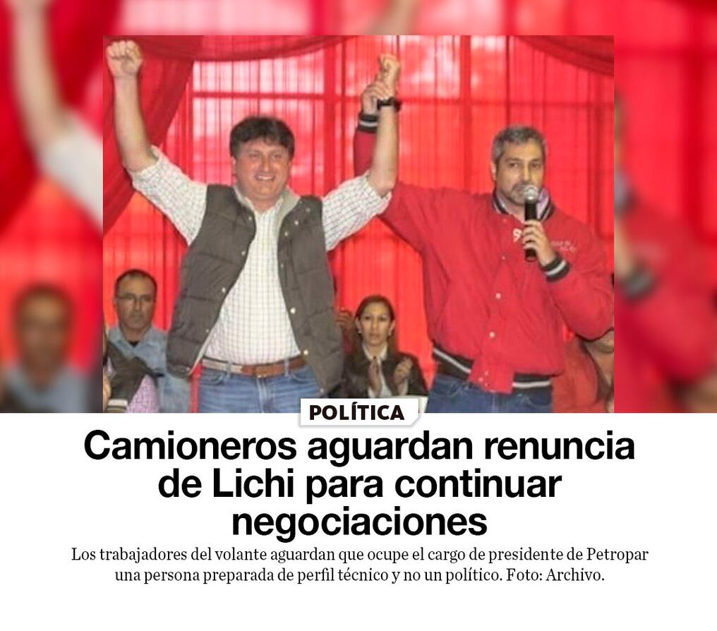 Camioneros aguardan renuncia de Lichi para continuar negociaciones