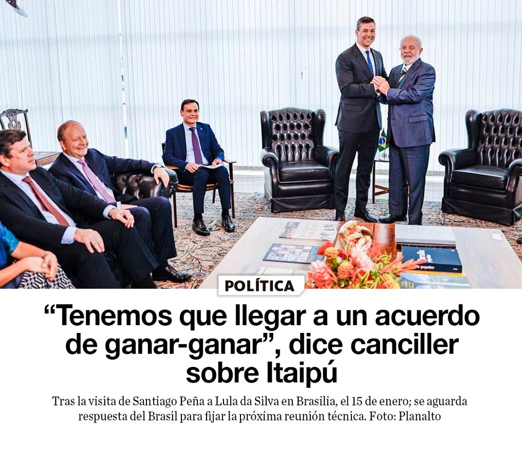 “Tenemos que llegar a un acuerdo de ganar-ganar”, dice canciller sobre Itaipú