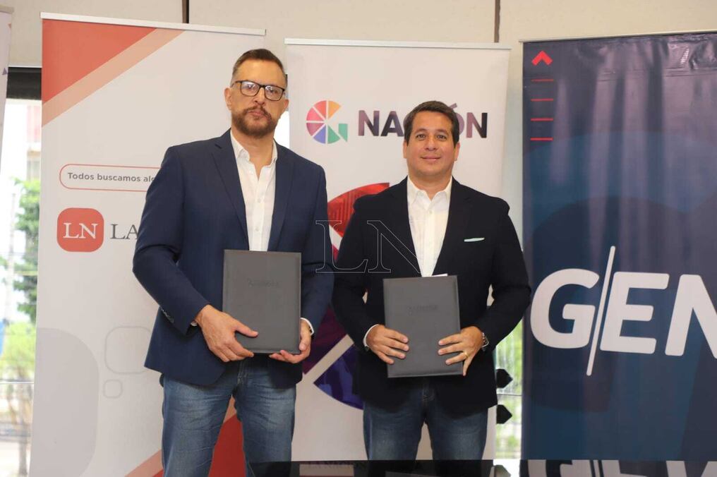 La alianza se realizó con las firmas del rector de la alta casa de estudios, Sergio Duarte Masi, y del director gerente general del GN, José María Agüero, en la instalaciones de la UA. Foto: Jorge Romero