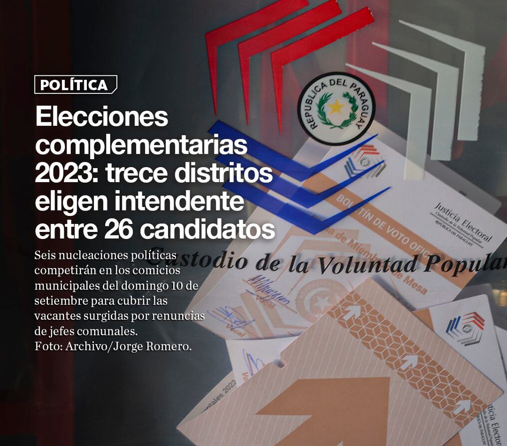 Elecciones complementarias 2023: trece distritos eligen intendente entre 26 candidatos