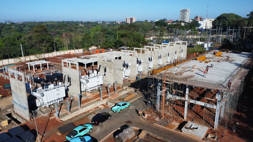 Las obras de ampliación, modernización e interconexión de la Subestación de Alto Paraná se encuentran con un avance del 60% y se prevé que terminen en julio del 2024. Foto: gentileza.