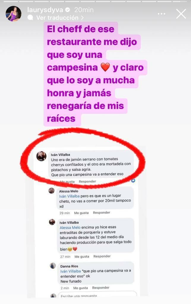La diva de las redes responde a chef que la trató de "campesina". Foto: Instagram.