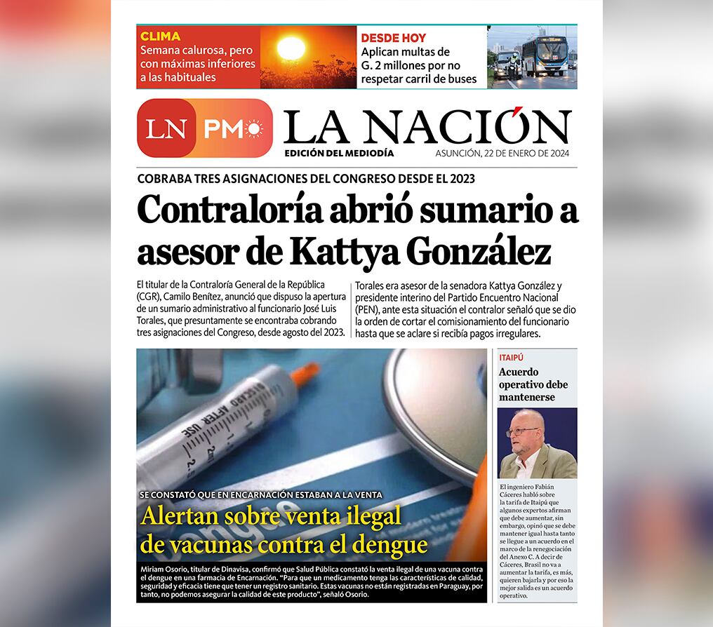 LN PM: edición mediodía del 22 de enero