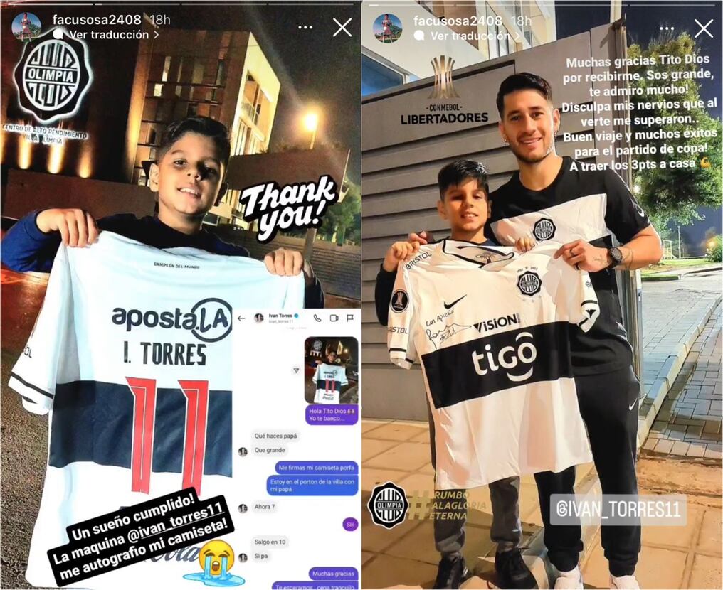 El hincha de 9 años le pidió a su ídolo que le firme la camiseta y le dejó un emotivo mensaje en redes. Foto: Captura de pantalla