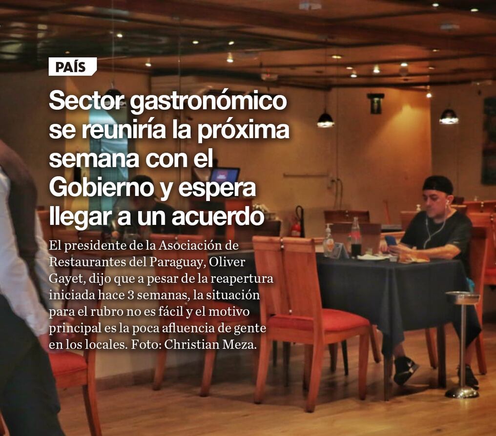 Sector gastronómico se reuniría la próxima semana con el Gobierno y espera llegar a un acuerdo