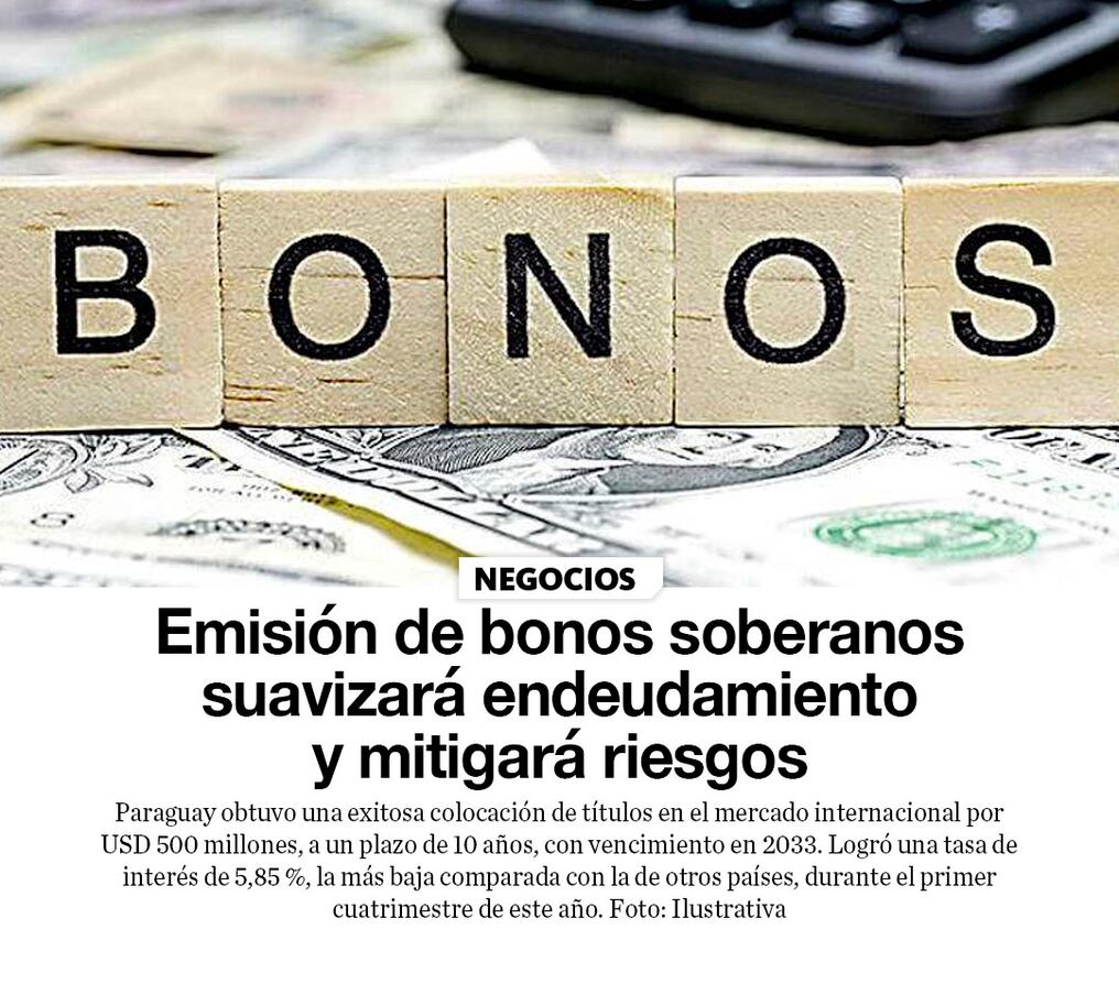 Emisión de bonos soberanos suavizará endeudamiento y mitigará riesgos