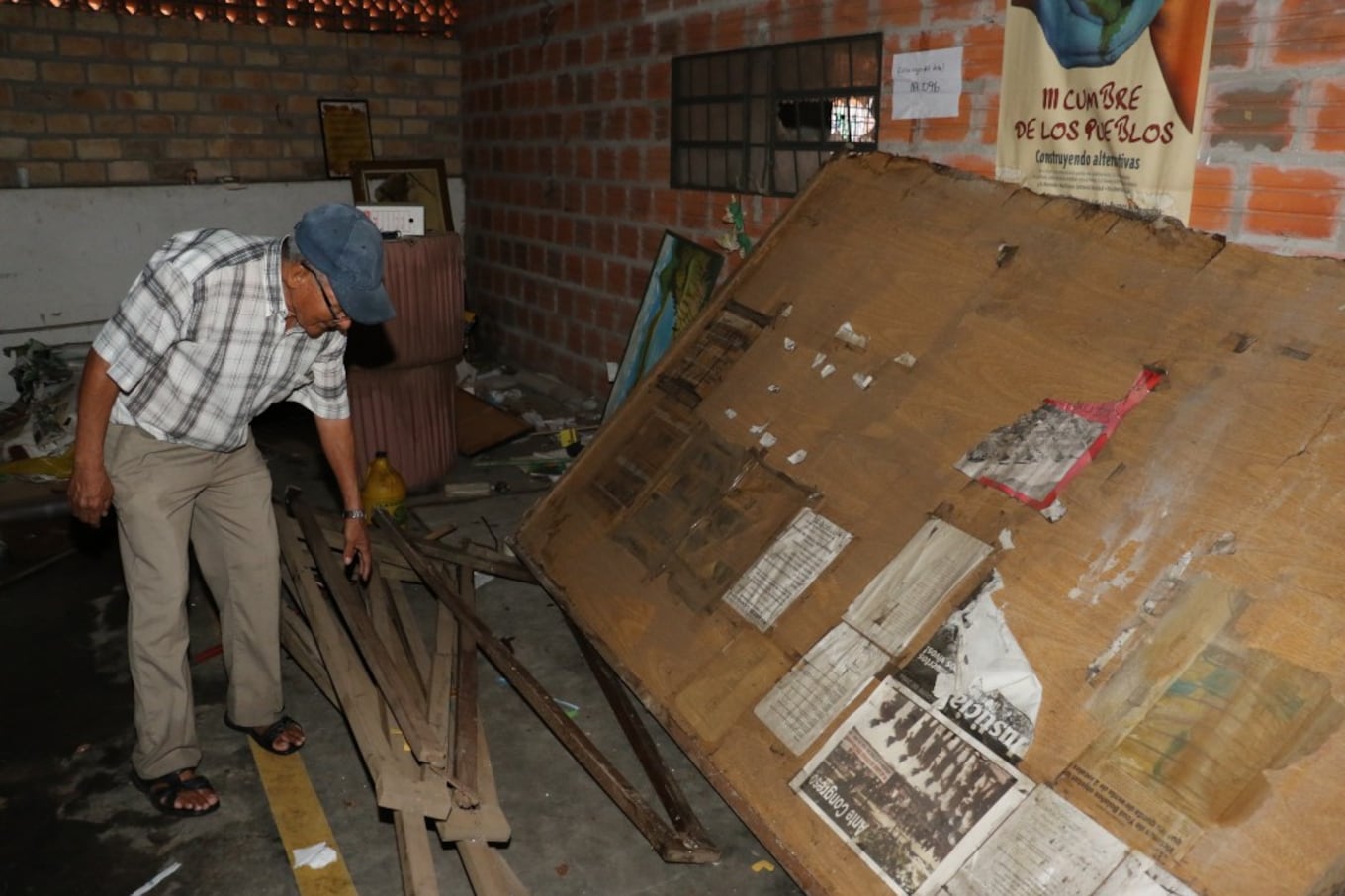El local de la Coordinadora de Víctimas que fue robado por delincuentes. Fotos de Néstor Soto.