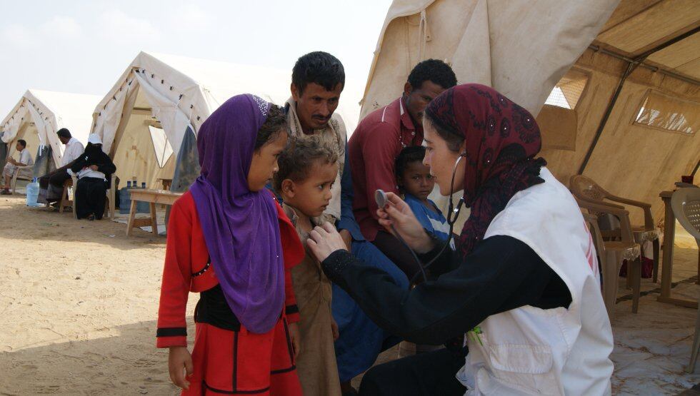 María José ‘Quesé’ Blanco, enfermera española responsable de actividades de promoción comunitaria de MSF en Abs.