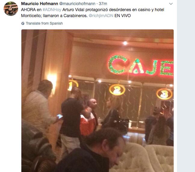 Poco después de que Vidal se presentara y negara la noticia, este tuit fue eliminado.