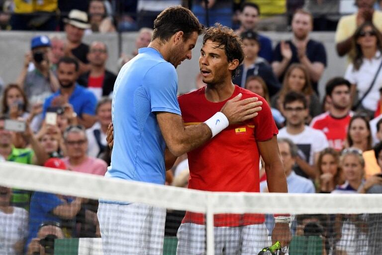 Delpo y Rafa volverán a verse luego del triunfo del argentino en Río 2016. Foto: AFP.
