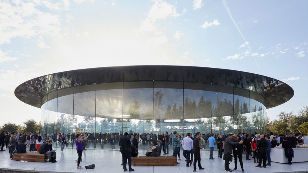 La sede de Apple asemeja un platillo volador. Foto: Apple. 
