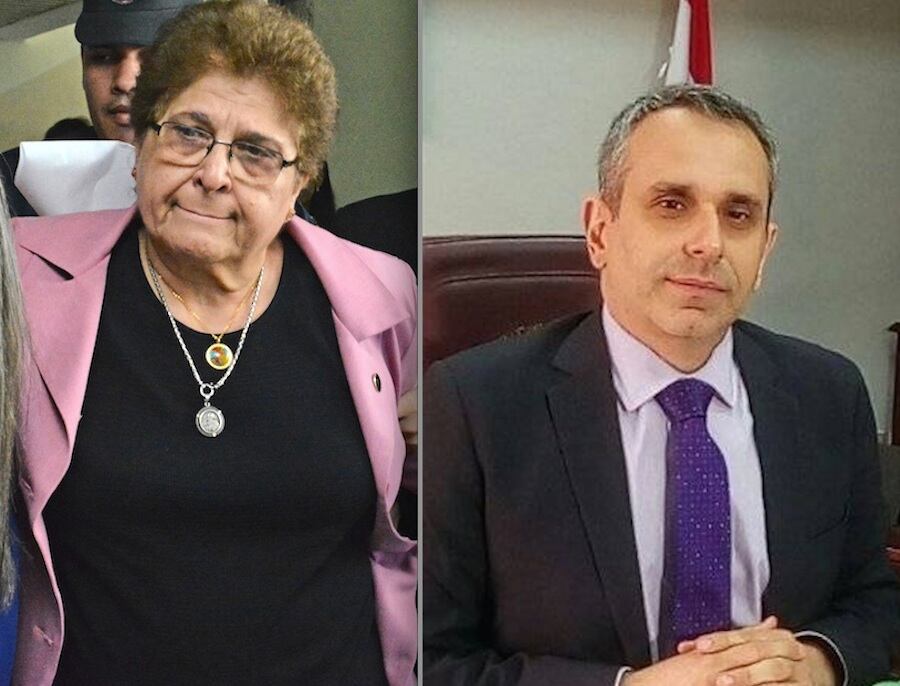 Noyme Yore, defensora general suspendida y Cristian Kriskovich, presidente del JEM.