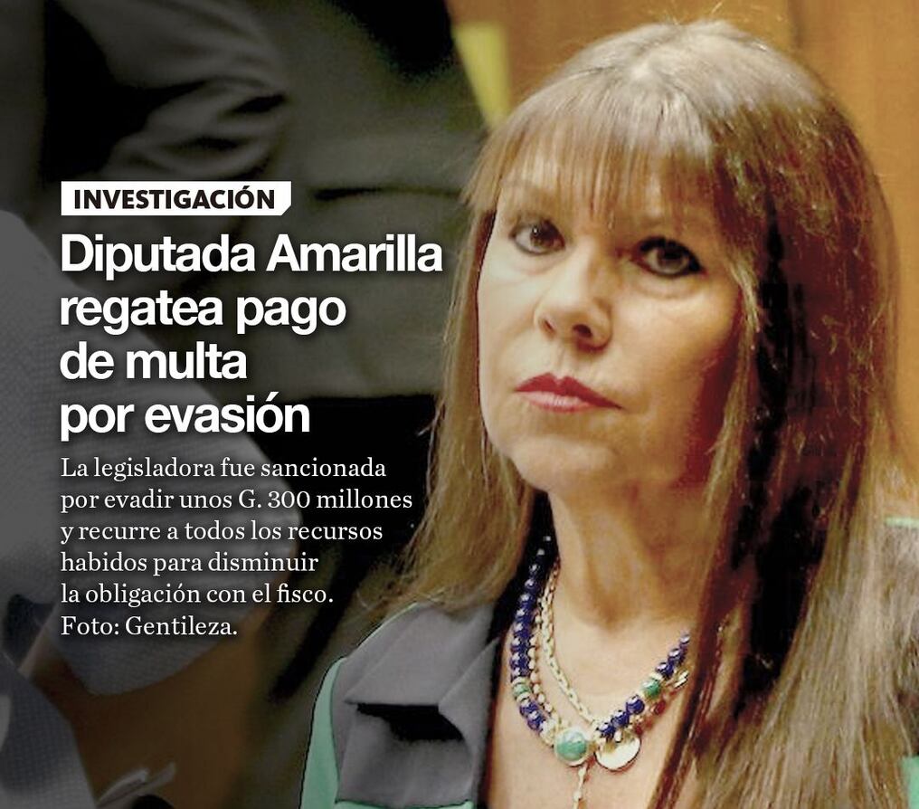 Diputada Amarilla regatea pago de multa por evasión