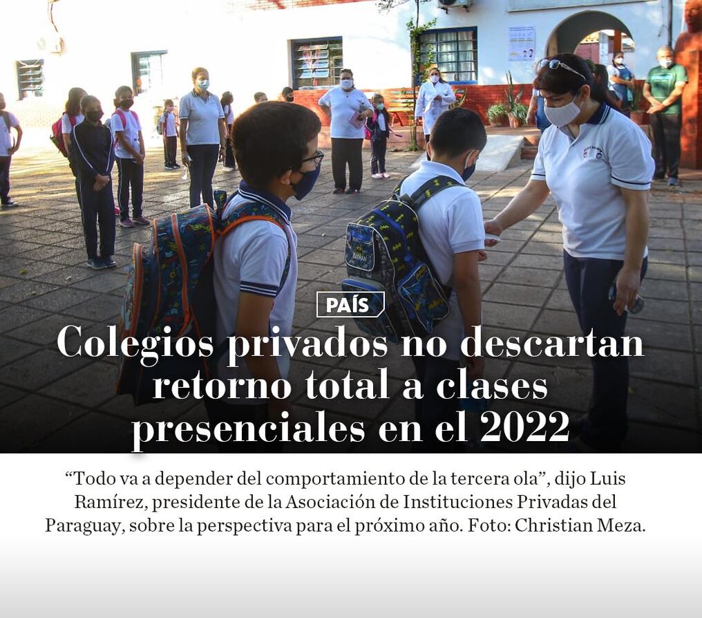 Colegios privados no descartan retorno total a clases presenciales en el 2022