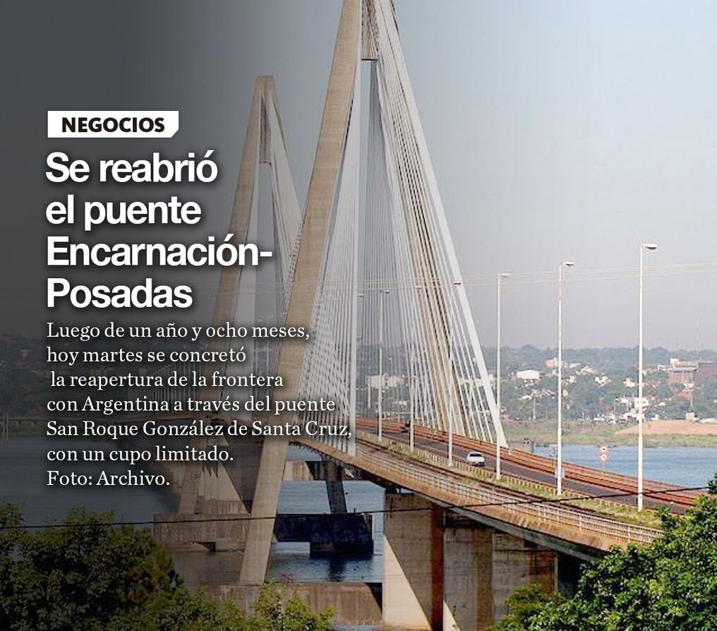 Se reabrió el puente Encarnación-Posadas