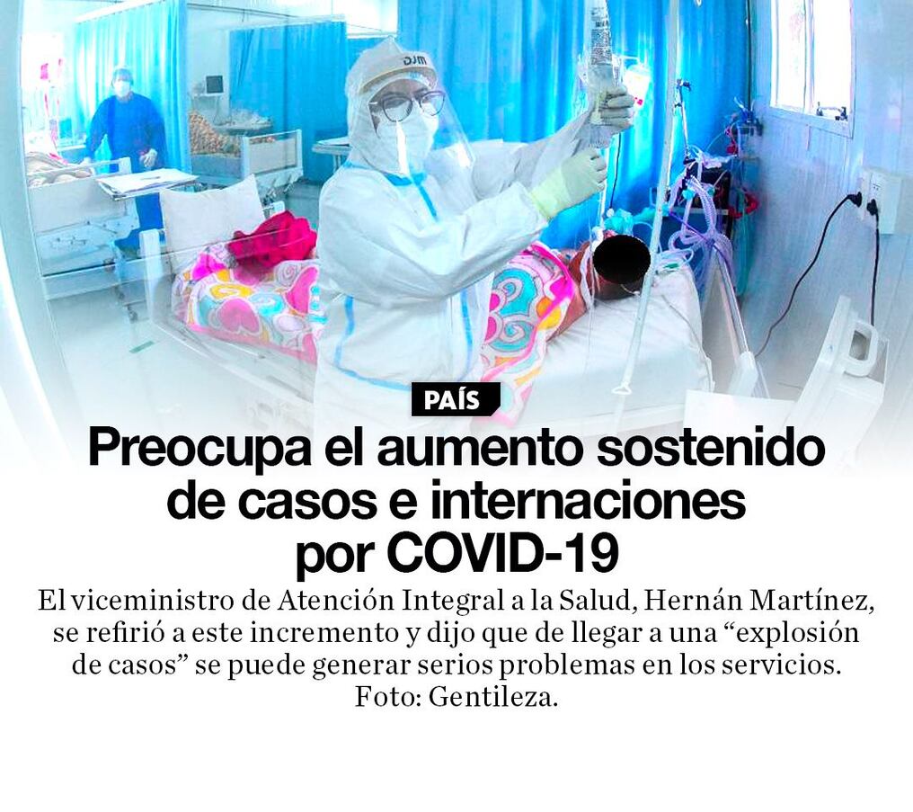 Preocupa el aumento sostenido de casos e internaciones por COVID-19