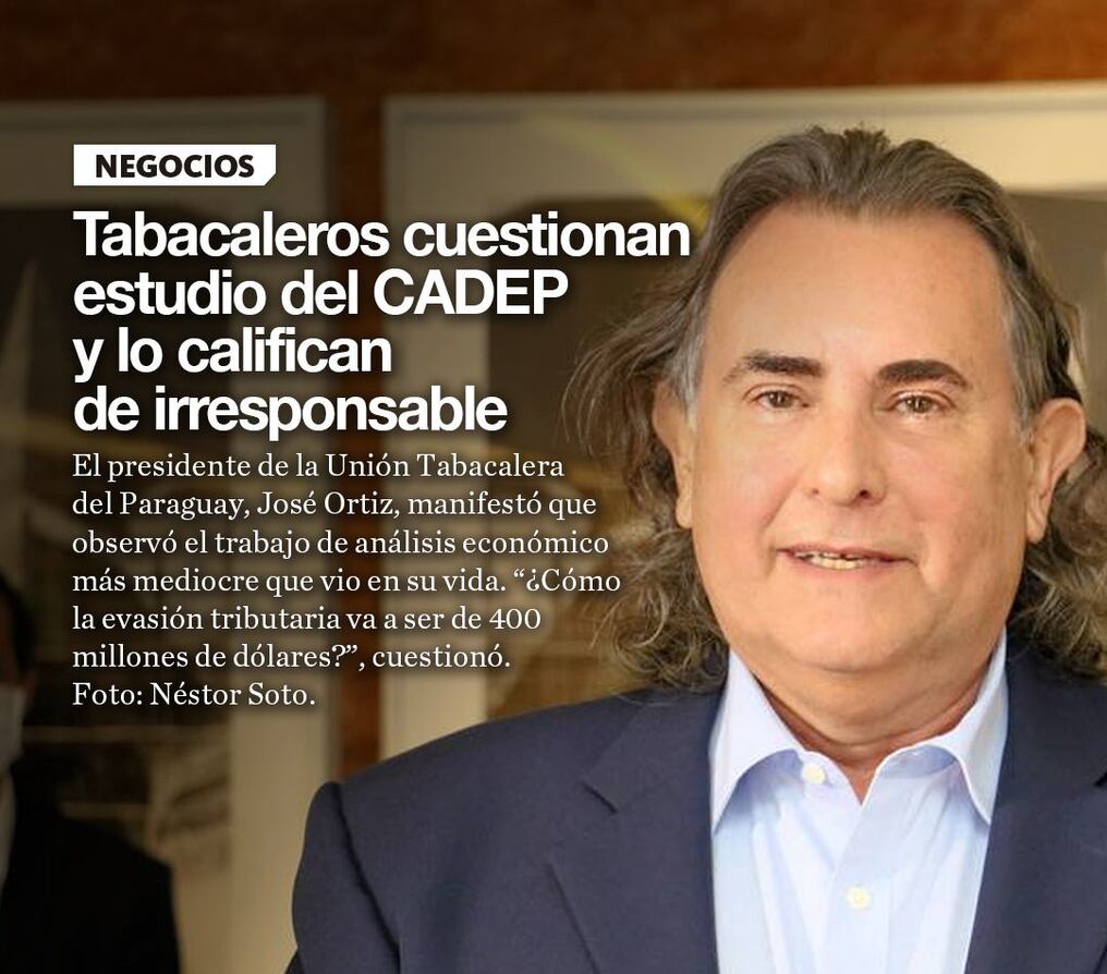 Tabacaleros cuestionan estudio del CADEP y lo califican de irresponsable