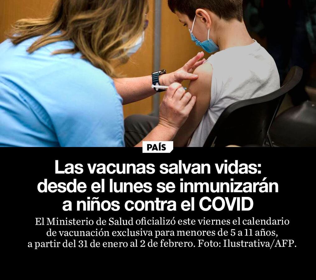 Las vacunas salvan vidas: desde el lunes se inmunizarán a niños contra el COVID