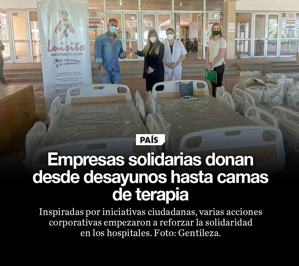 Empresas solidarias donan desde desayunos hasta camas de terapia