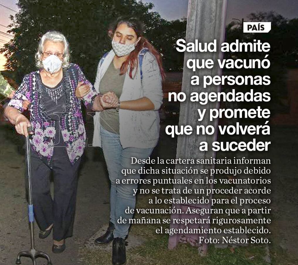 Salud admite que vacunó a personas no agendadas y promete que no volverá a suceder
