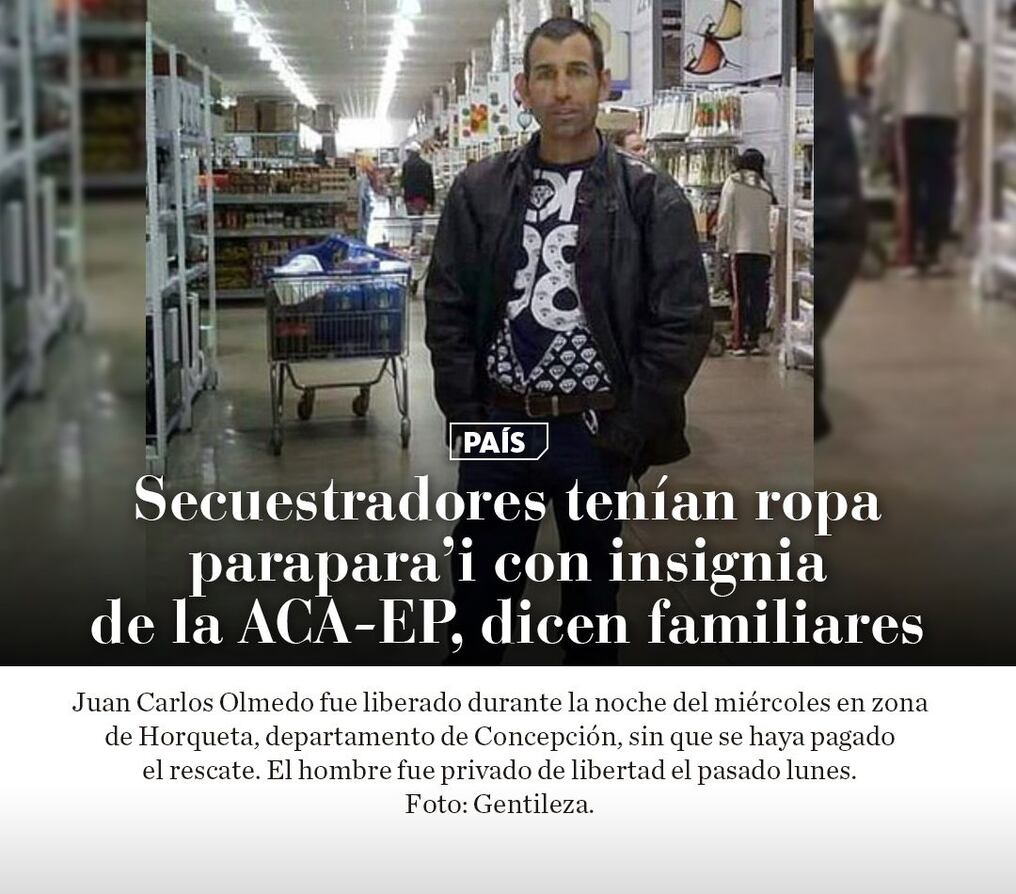 Secuestradores tenían ropa parapara’i con insignia de la ACA-EP, dicen familiares