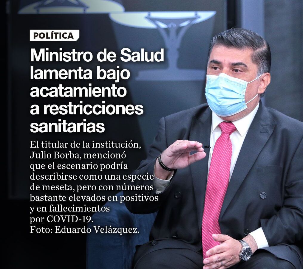 Ministro de Salud lamenta bajo acatamiento a restricciones sanitarias