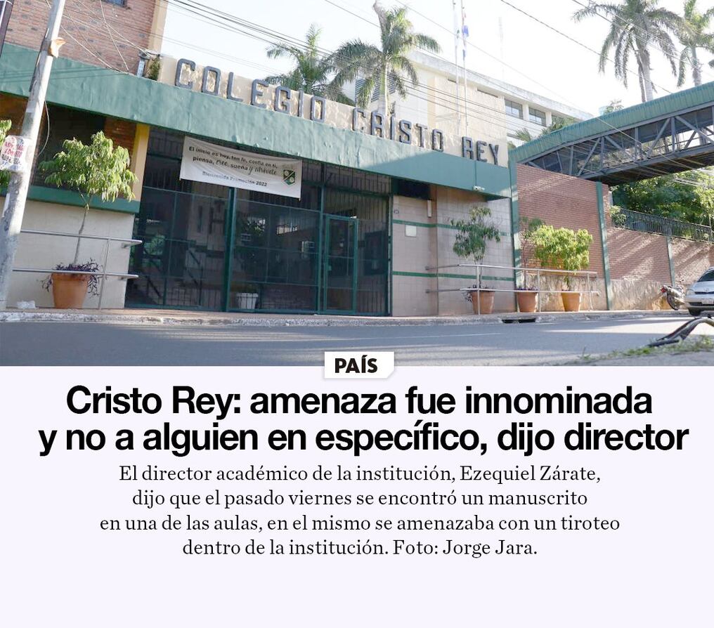 Cristo Rey: amenaza fue innominada y no a alguien en específico, dijo director